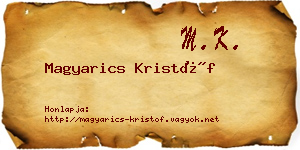 Magyarics Kristóf névjegykártya