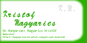 kristof magyarics business card